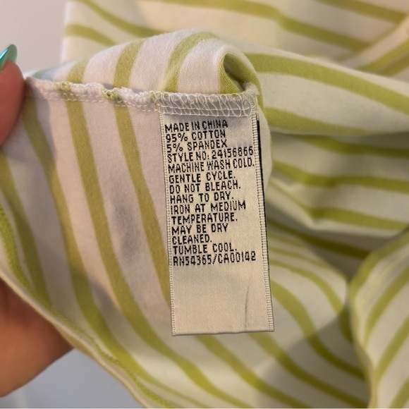 Chic Striped Tank Top - Olive and White - Picture 4 of 6